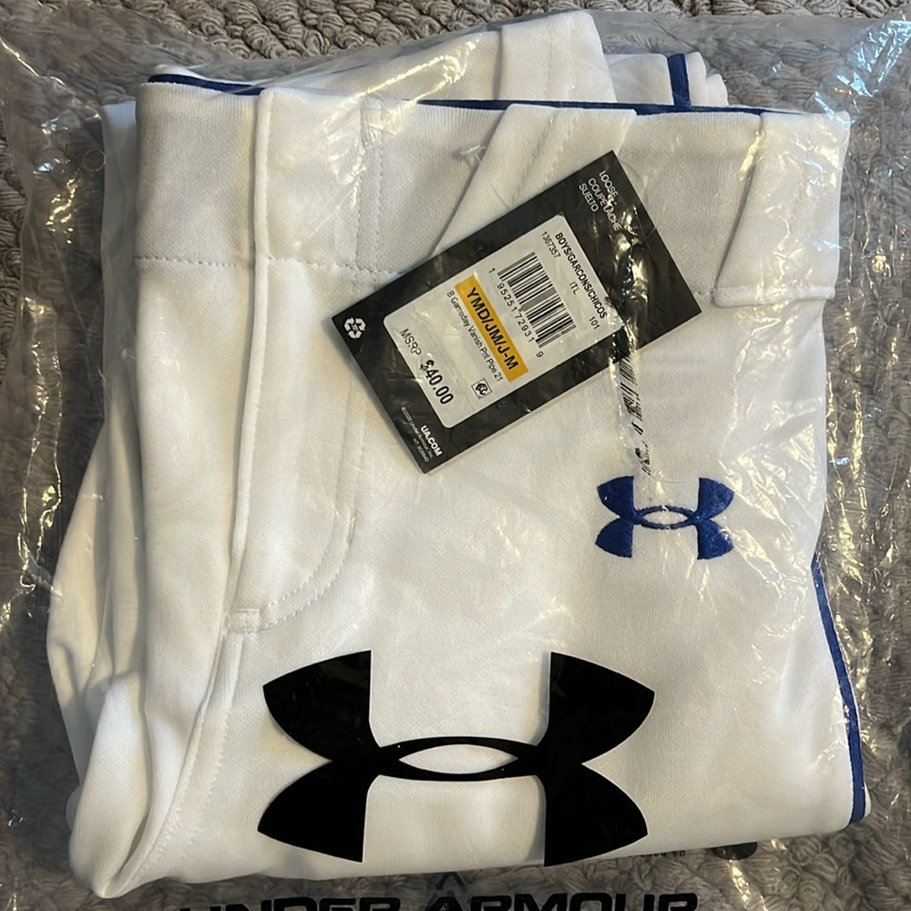 Under Armour youth baseball pants blue piping